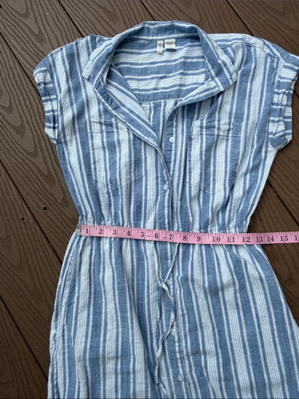 Japna Blue and White Striped Mini Dress - Picture 8 of 10